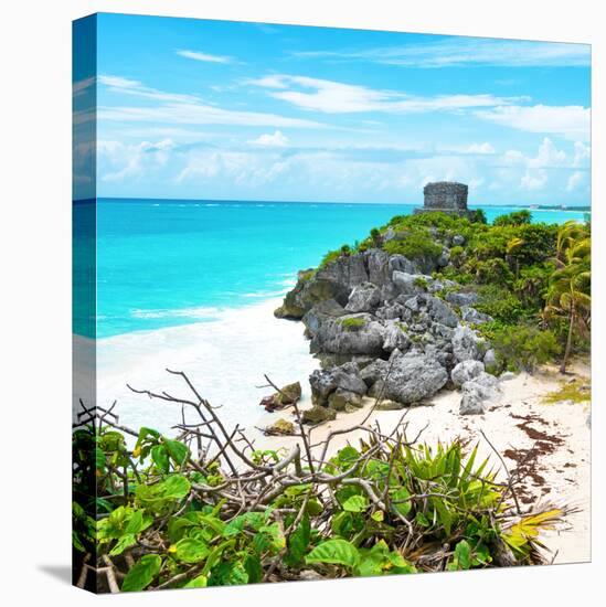 ¡Viva Mexico! Square Collection - Tulum Ruins along Caribbean Coastline III-Philippe Hugonnard-Stretched Canvas