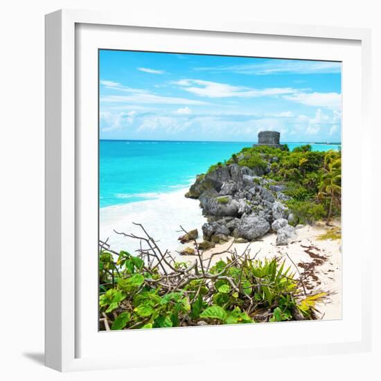 ¡Viva Mexico! Square Collection - Tulum Ruins along Caribbean Coastline III-Philippe Hugonnard-Framed Photographic Print