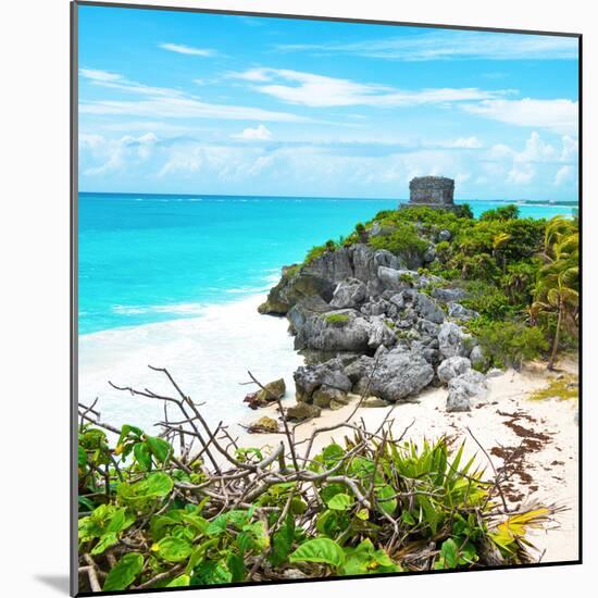 ¡Viva Mexico! Square Collection - Tulum Ruins along Caribbean Coastline III-Philippe Hugonnard-Mounted Photographic Print