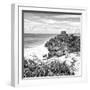 ¡Viva Mexico! Square Collection - Tulum Ruins along Caribbean Coastline IV-Philippe Hugonnard-Framed Photographic Print