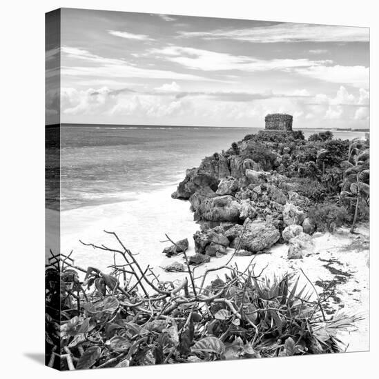 ¡Viva Mexico! Square Collection - Tulum Ruins along Caribbean Coastline IV-Philippe Hugonnard-Stretched Canvas