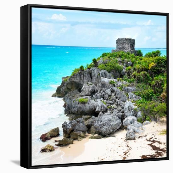 ¡Viva Mexico! Square Collection - Tulum Ruins along Caribbean Coastline IX-Philippe Hugonnard-Framed Stretched Canvas