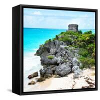 ¡Viva Mexico! Square Collection - Tulum Ruins along Caribbean Coastline IX-Philippe Hugonnard-Framed Stretched Canvas