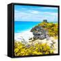 ¡Viva Mexico! Square Collection - Tulum Ruins along Caribbean Coastline V-Philippe Hugonnard-Framed Stretched Canvas