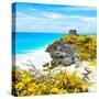 ¡Viva Mexico! Square Collection - Tulum Ruins along Caribbean Coastline V-Philippe Hugonnard-Stretched Canvas