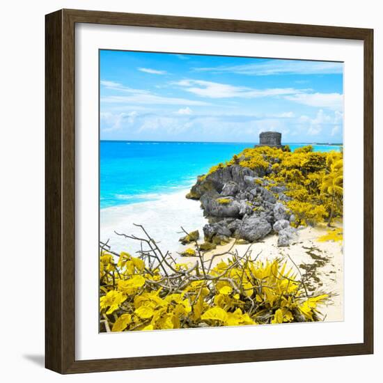 ¡Viva Mexico! Square Collection - Tulum Ruins along Caribbean Coastline V-Philippe Hugonnard-Framed Photographic Print