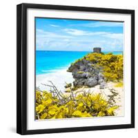 ¡Viva Mexico! Square Collection - Tulum Ruins along Caribbean Coastline V-Philippe Hugonnard-Framed Photographic Print