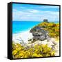 ¡Viva Mexico! Square Collection - Tulum Ruins along Caribbean Coastline V-Philippe Hugonnard-Framed Stretched Canvas