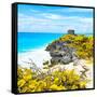 ¡Viva Mexico! Square Collection - Tulum Ruins along Caribbean Coastline V-Philippe Hugonnard-Framed Stretched Canvas