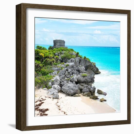 ¡Viva Mexico! Square Collection - Tulum Ruins along Caribbean Coastline VI-Philippe Hugonnard-Framed Photographic Print