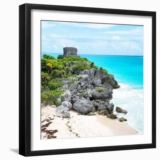 ¡Viva Mexico! Square Collection - Tulum Ruins along Caribbean Coastline VI-Philippe Hugonnard-Framed Photographic Print