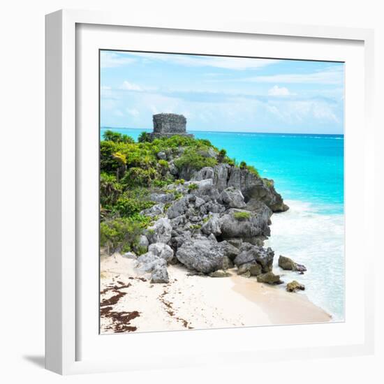 ¡Viva Mexico! Square Collection - Tulum Ruins along Caribbean Coastline VI-Philippe Hugonnard-Framed Photographic Print