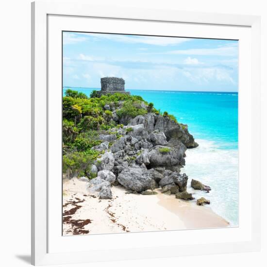 ¡Viva Mexico! Square Collection - Tulum Ruins along Caribbean Coastline VI-Philippe Hugonnard-Framed Photographic Print