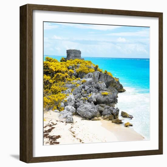 ¡Viva Mexico! Square Collection - Tulum Ruins along Caribbean Coastline VIII-Philippe Hugonnard-Framed Photographic Print