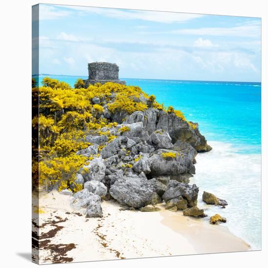 ¡Viva Mexico! Square Collection - Tulum Ruins along Caribbean Coastline VIII-Philippe Hugonnard-Stretched Canvas