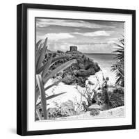 ¡Viva Mexico! Square Collection - Tulum Ruins along Caribbean Coastline with Iguana II-Philippe Hugonnard-Framed Premium Photographic Print