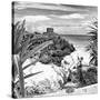 ¡Viva Mexico! Square Collection - Tulum Ruins along Caribbean Coastline with Iguana II-Philippe Hugonnard-Stretched Canvas