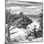 ¡Viva Mexico! Square Collection - Tulum Ruins along Caribbean Coastline with Iguana II-Philippe Hugonnard-Mounted Photographic Print