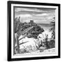 ¡Viva Mexico! Square Collection - Tulum Ruins along Caribbean Coastline with Iguana II-Philippe Hugonnard-Framed Photographic Print