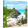 ¡Viva Mexico! Square Collection - Tulum Ruins along Caribbean Coastline with Iguana-Philippe Hugonnard-Stretched Canvas