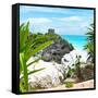 ¡Viva Mexico! Square Collection - Tulum Ruins along Caribbean Coastline with Iguana-Philippe Hugonnard-Framed Stretched Canvas