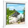 ¡Viva Mexico! Square Collection - Tulum Ruins along Caribbean Coastline with Iguana-Philippe Hugonnard-Framed Photographic Print