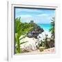 ¡Viva Mexico! Square Collection - Tulum Ruins along Caribbean Coastline with Iguana-Philippe Hugonnard-Framed Photographic Print