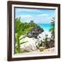 ¡Viva Mexico! Square Collection - Tulum Ruins along Caribbean Coastline with Iguana-Philippe Hugonnard-Framed Photographic Print