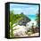 ¡Viva Mexico! Square Collection - Tulum Ruins along Caribbean Coastline with Iguana-Philippe Hugonnard-Framed Stretched Canvas