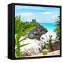 ¡Viva Mexico! Square Collection - Tulum Ruins along Caribbean Coastline with Iguana-Philippe Hugonnard-Framed Stretched Canvas