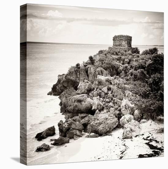 ¡Viva Mexico! Square Collection - Tulum Ruins along Caribbean Coastline X-Philippe Hugonnard-Stretched Canvas