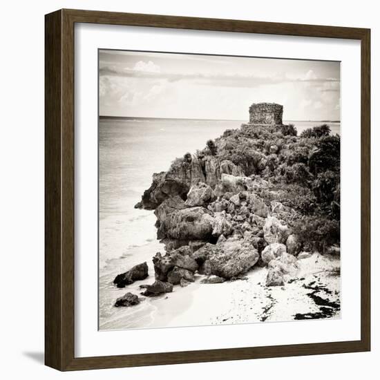 ¡Viva Mexico! Square Collection - Tulum Ruins along Caribbean Coastline X-Philippe Hugonnard-Framed Photographic Print