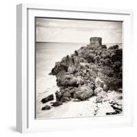 ¡Viva Mexico! Square Collection - Tulum Ruins along Caribbean Coastline X-Philippe Hugonnard-Framed Photographic Print