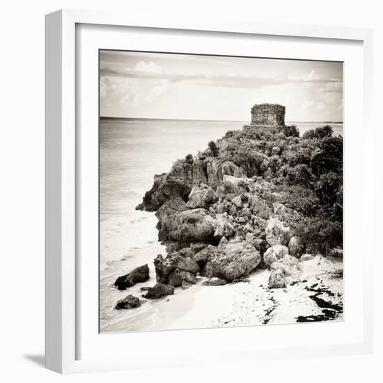 ¡Viva Mexico! Square Collection - Tulum Ruins along Caribbean Coastline X-Philippe Hugonnard-Framed Photographic Print