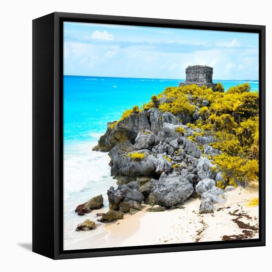 ¡Viva Mexico! Square Collection - Tulum Ruins along Caribbean Coastline XI-Philippe Hugonnard-Framed Stretched Canvas