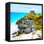 ¡Viva Mexico! Square Collection - Tulum Ruins along Caribbean Coastline XI-Philippe Hugonnard-Framed Stretched Canvas