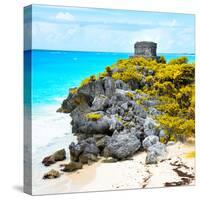 ¡Viva Mexico! Square Collection - Tulum Ruins along Caribbean Coastline XI-Philippe Hugonnard-Stretched Canvas