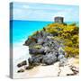 ¡Viva Mexico! Square Collection - Tulum Ruins along Caribbean Coastline XI-Philippe Hugonnard-Stretched Canvas