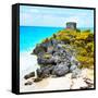 ¡Viva Mexico! Square Collection - Tulum Ruins along Caribbean Coastline XI-Philippe Hugonnard-Framed Stretched Canvas