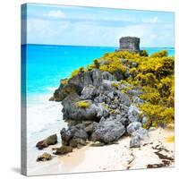¡Viva Mexico! Square Collection - Tulum Ruins along Caribbean Coastline XI-Philippe Hugonnard-Stretched Canvas