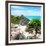 ¡Viva Mexico! Square Collection - Tulum Ruins along Caribbean Coastline-Philippe Hugonnard-Framed Photographic Print