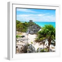 ¡Viva Mexico! Square Collection - Tulum Ruins along Caribbean Coastline-Philippe Hugonnard-Framed Photographic Print