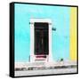 ¡Viva Mexico! Square Collection - Turquoise and Yellow Facade - Campeche-Philippe Hugonnard-Framed Stretched Canvas