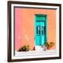 ¡Viva Mexico! Square Collection - Turquoise Door & Coral Wall in Campeche-Philippe Hugonnard-Framed Photographic Print