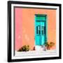 ¡Viva Mexico! Square Collection - Turquoise Door & Coral Wall in Campeche-Philippe Hugonnard-Framed Photographic Print