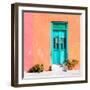 ¡Viva Mexico! Square Collection - Turquoise Door & Coral Wall in Campeche-Philippe Hugonnard-Framed Photographic Print