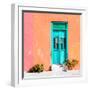 ¡Viva Mexico! Square Collection - Turquoise Door & Coral Wall in Campeche-Philippe Hugonnard-Framed Photographic Print