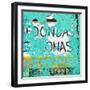 ¡Viva Mexico! Square Collection - Turquoise Grunge Wall-Philippe Hugonnard-Framed Photographic Print