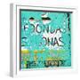 ¡Viva Mexico! Square Collection - Turquoise Grunge Wall-Philippe Hugonnard-Framed Photographic Print