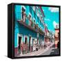 ¡Viva Mexico! Square Collection - Turquoise Street in Guanajuato-Philippe Hugonnard-Framed Stretched Canvas